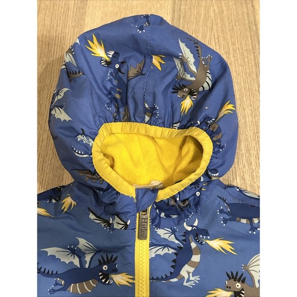 Hatley Size 2T Kids Dragon Coat Rain Oat Jacket Good Blue Warm - Picture 4 of 11